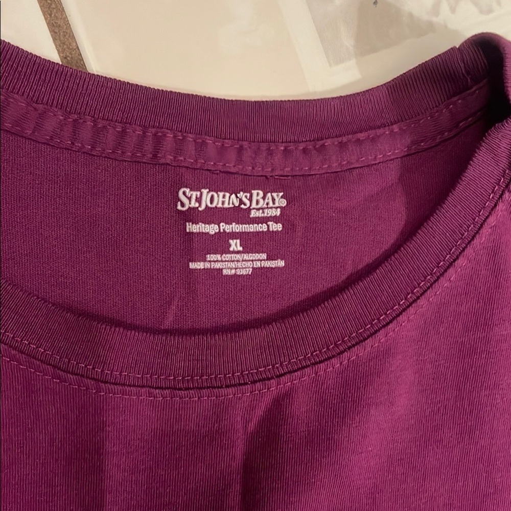 St. John's Bay Rich Purple Short Sleeve Tee - Picture 2 of 3